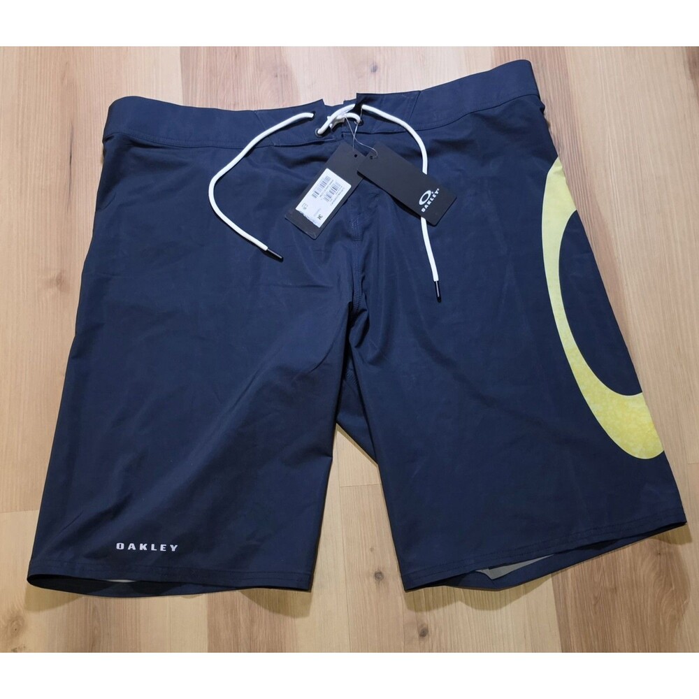 Oakley Ellipse Seamless Boardshort 2 Men's 36 Navy Yellow NWT Swimming O Logo